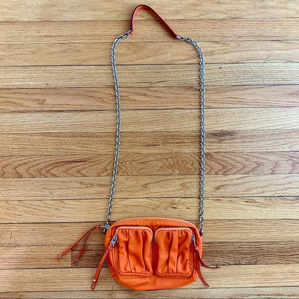 MZ Wallace Orange Penny Bedford Crossbody Chain Strap and Woven Strap 🍊